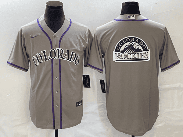 Colorado Rockies Gray Team Big Logo Stitched Jersey