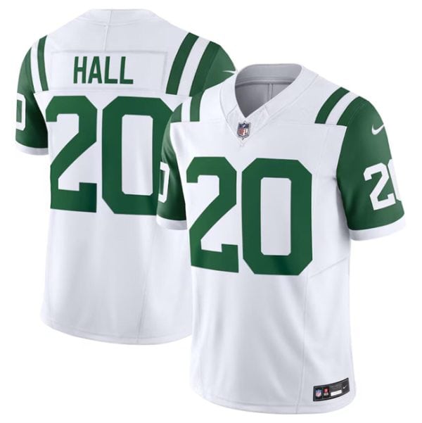 New York Jets #20 Breece Hall White Classic Alternate Vapor F.U.S.E. Limited Stitched Jersey