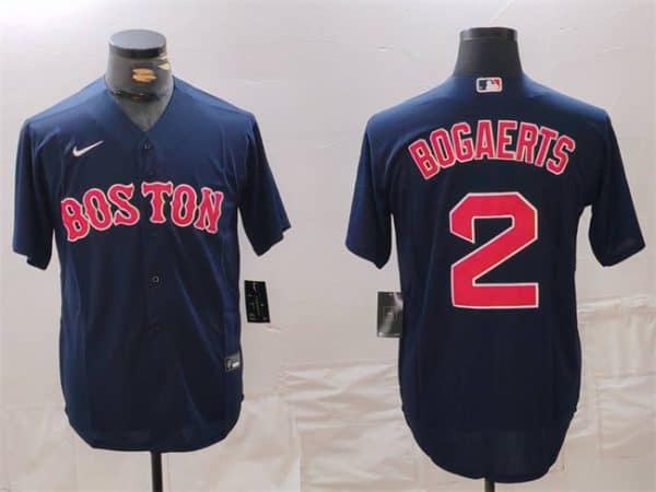 Boston Red Sox #2 Xander Bogaerts Navy Stitched Jersey