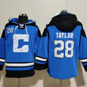 Indianapolis Colts #28 Jonathan Taylor Blue Ageless Must-Have Lace-Up Pullover Hoodie