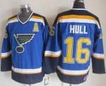 Blues #16 Brett Hull Light Blue CCM Throwback Stitched Jersey