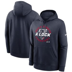 Houston Texans Navy 2023 AFC South Division Champions Locker Room Trophy Collection Club Pullover Hoodie
