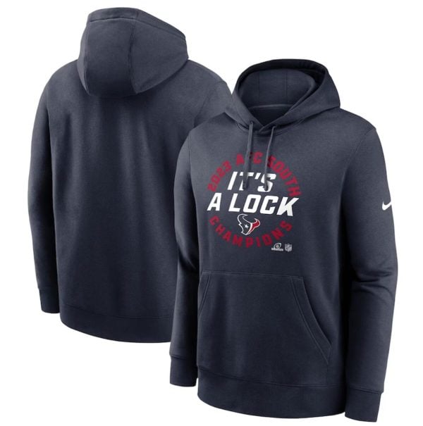 Houston Texans Navy 2023 AFC South Division Champions Locker Room Trophy Collection Club Pullover Hoodie
