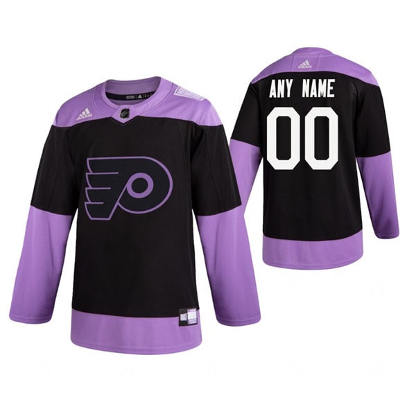 Philadelphia Flyers Adidas Black Hockey Fights Cancer Custom Practice NHL Stitched Jersey