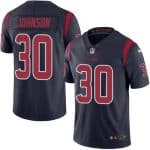Texans #30 Kevin Johnson Navy Blue Stitched Limited Rush Nike Jersey