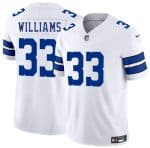 Dallas Cowboys #33 Javonte Williams White 2025 F.U.S.E. Vapor Untouchable Limited Stitched Jersey
