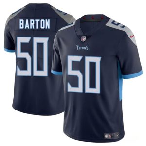 Tennessee Titans #50 Cody Barton Navy 2025 Vapor Limited Stitched Jersey