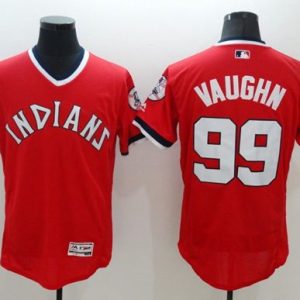 Indians #99 Ricky Vaughn Red Flexbase Authentic Collection 1978 Turn Back The Clock Stitched Jersey