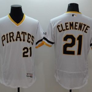 Pirates #21 Roberto Clemente White Flexbase Authentic Collection Cooperstown Stitched Jersey