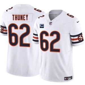 Chicago Bears #62 Joe Thuney White 2025 F.U.S.E. With 1-Star C Patch Vapor Untouchable Limited Stitched Jersey