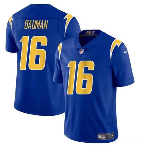 Los Angeles Chargers #16 Casey Bauman Royal 2024 Vapor Limited Stitched Jersey