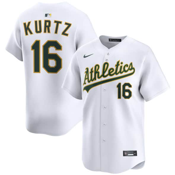 Oakland Athletics #16 Nick Kurtz White 2024 Home Limited Stitched Jersey