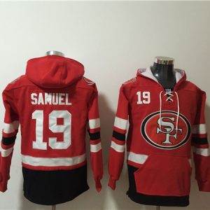 San Francisco 49ers Customized Red Black Ageless Must-Have Lace-Up Pullover Hoodie
