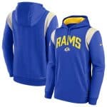 Los Angeles Rams Royal Sideline Stack Performance Pullover Hoodie 002