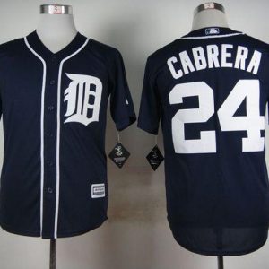 Tigers #24 Miguel Cabrera Navy Blue Cool Base Stitched Jersey