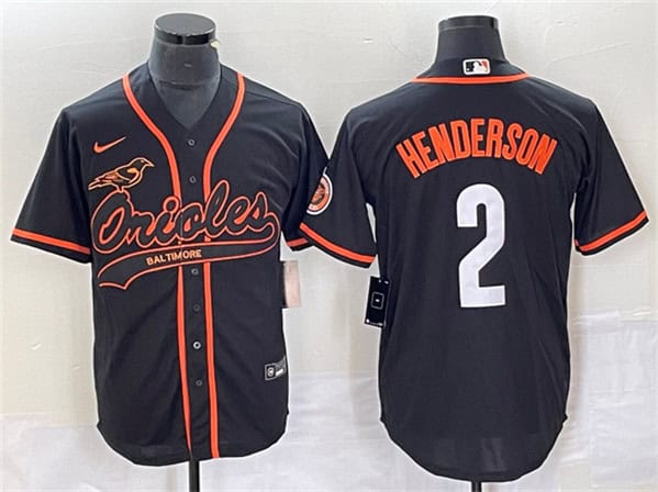 Baltimore Orioles #2 Gunnar Henderson Black City Connect Cool Base Stitched Jersey