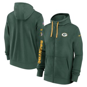 Green Bay Packers Green 2024 Team Full-Zip Hoodie