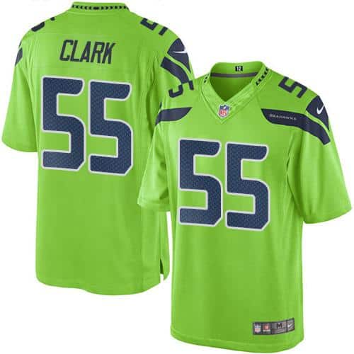 Seahawks #55 Frank Clark Green Stitched Limited Rush Nike Jersey