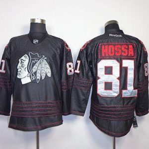 Blackhawks #81 Marian Hossa Black Accelerator Stitched Jersey