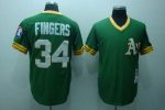 Mitchell And Ness Athletics #34 Rollie Fingers Stitched Green Throwback Jersey