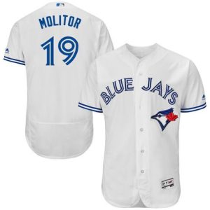 Blue Jays #19 Paul Molitor White Flexbase Authentic Collection Stitched Jersey