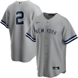 New York Yankees Grey #2 Derek Jeter New Stitched Jersey.