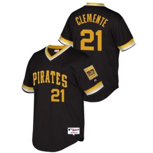 Pittsburgh Pirates #21 Roberto Clemente Black Stitched Jersey