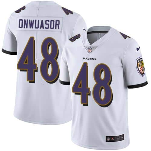 Baltimore Ravens #48 Patrick Onwuasor White Vapor Untouchable Limited Jersey