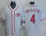 Reds #4 Brandon Phillips White New Cool Base Stitched Jersey