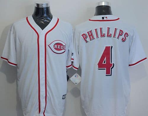 Reds #4 Brandon Phillips White New Cool Base Stitched Jersey