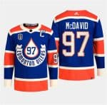 Edmonton Oilers #97 Connor McDavid Royal 2024 Stanley Cup Final Patch Heritage Classic Primegreen Stitched Jersey