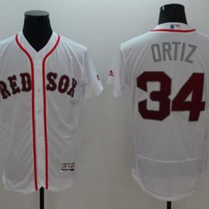 Red Sox #34 David Ortiz White Fashion Stars Stripes Flexbase Authentic Stitched Jersey