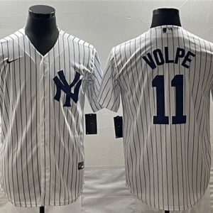 New York Yankees #11 Anthony Volpe White Cool Base Stitched Jersey