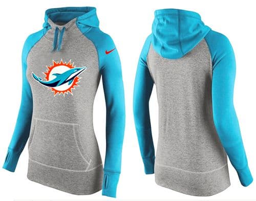 Nike Miami Dolphins Performance Hoodie Grey Blue_2