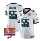 Philadelphia Eagles #55 Brandon Graham White 2025 Eagles Logo Super Bowl LIX Patch And 4-Star C Patch New F.U.S.E. Vapor Limited Stitched Jersey