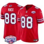 Buffalo Bills #88 Dawson Knox Red 2024-25 F.U.S.E. AFC East Division Champions Patch Limited Stitched Jersey