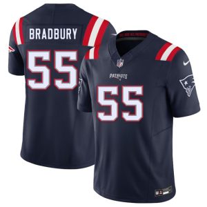 New England Patriots #55 Garrett Bradbury Navy 2025 F.U.S.E. Vapor Limited Stitched Jersey
