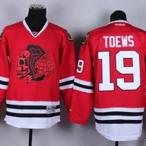 Blackhawks #19 Jonathan Toews Red(Red Skull) Stitched Jersey
