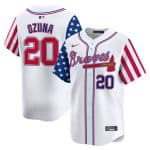 Atlanta Braves #20 Marcell Ozuna White 2024 Independence Day Vapor Limited Stitched Jersey