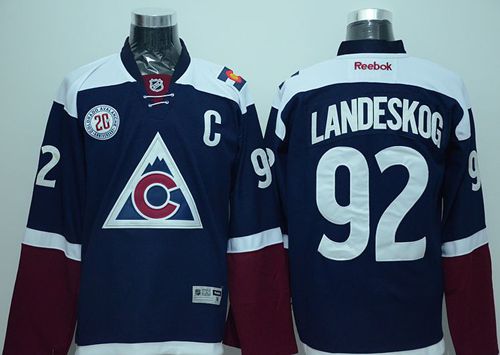 Avalanche #92 Gabriel Landeskog Navy Blue Alternate Stitched Jersey