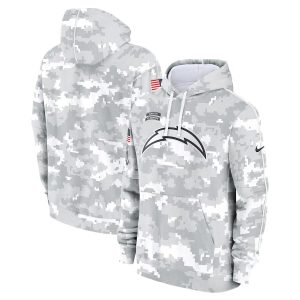 Los Angeles Chargers 2024 Arctic Camo Salute To Service Club Fleece Pullover Hoodie