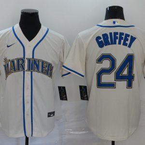 Seattle Mariners #24 Ken Griffey White Cool Base Stitched Jersey