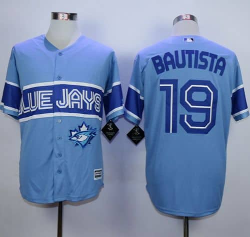 Blue Jays #19 Jose Bautista Light Blue Exclusive New Cool Base Stitched Jersey