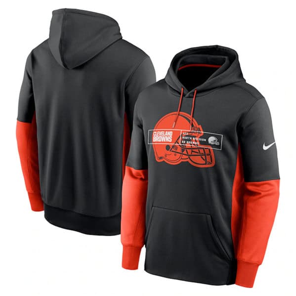 Cleveland Browns Black Color Block Fleece Performance Pullover Hoodie