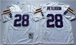 Mitchell And Ness Vikings #28 Adrian Peterson White Throwback Stitched Jersey