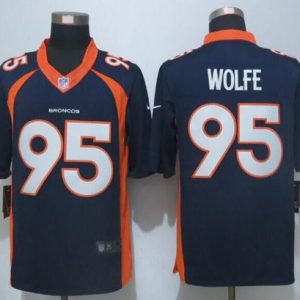 Broncos #95 Derek Wolfe Navy Blue Alternate Stitched New Limited Nike Jersey