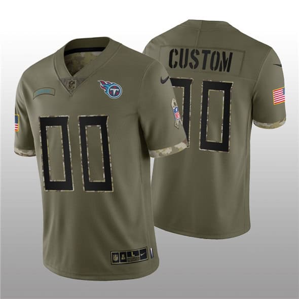 Tennessee Titans Customized Custom 2022 Olive Salute To Service Limited Stitched Jersey