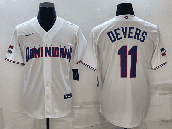 Dominican Republic #11 Rafael Devers 2023 White World Classic Stitched Jersey