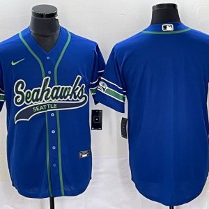 Seattle Seahawks Royal Throwback Cool Base Stitched Jersey