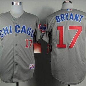 Cubs #17 Kris Bryant Grey Road Cool Base Stitched Jersey